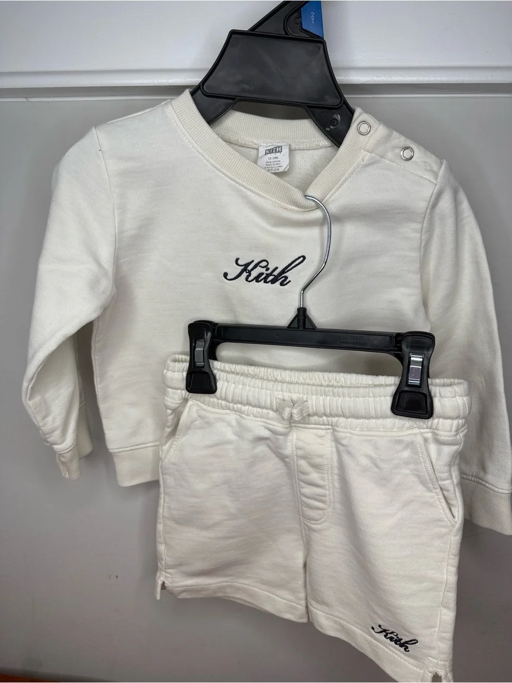 Kith Off-White Baby Sweatshirt and Shorts Set
